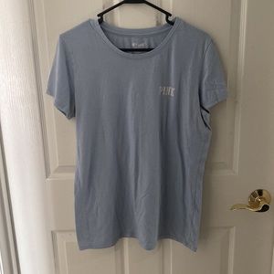 PINK Light Blue Logo T-Shirt